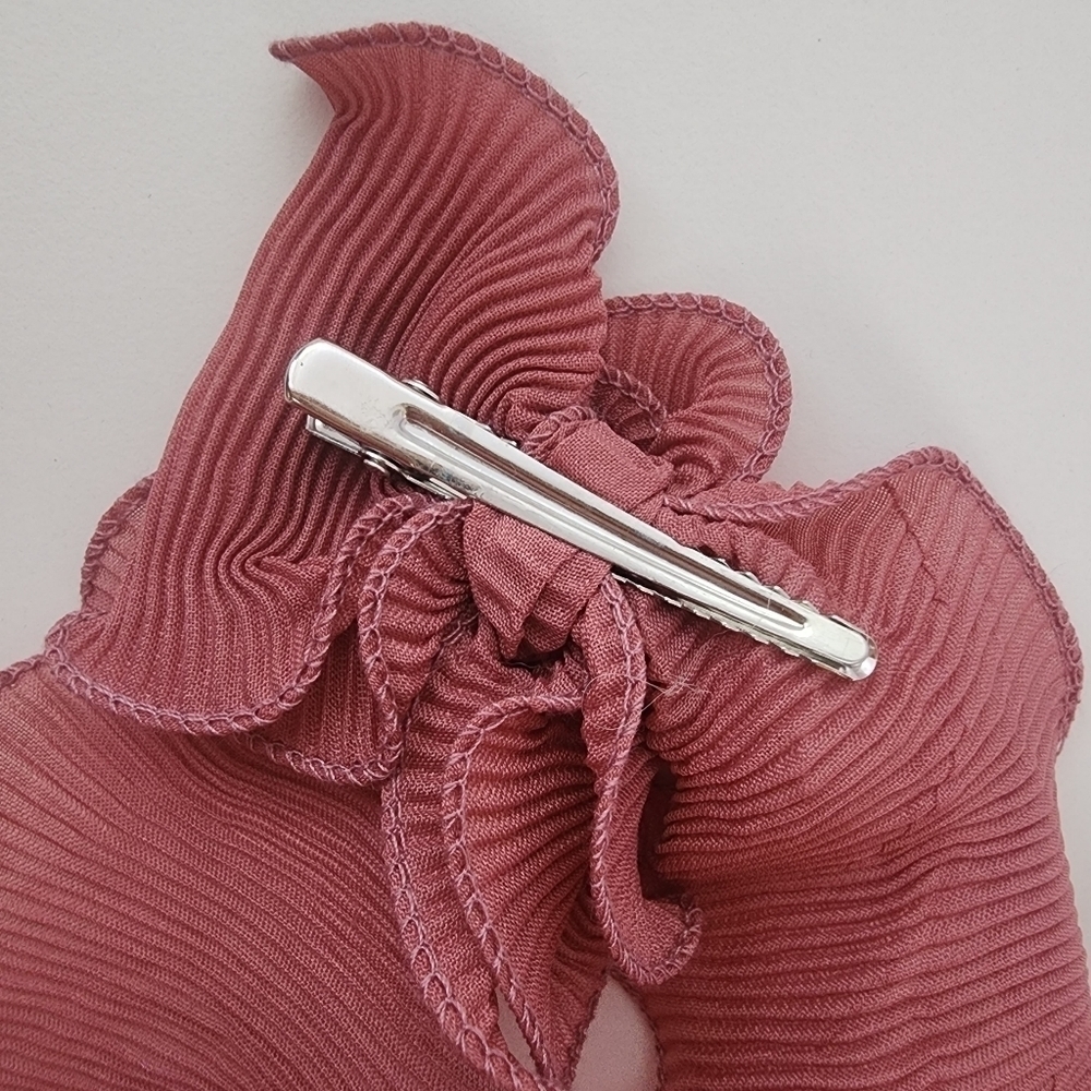 NWT Free People Rizzo Crinkled Bow Rusty Pink - Picture 9 of 13
